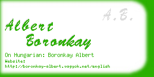 albert boronkay business card